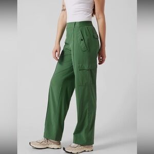 Athleta Vienna Vineyard Green Wide Leg Cargo Pants
